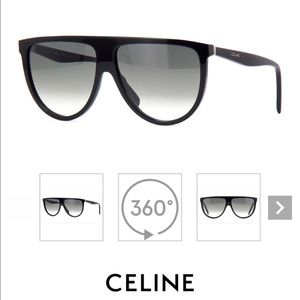CELINE | Thin Shadow Sunglasses | Black Frame | Green Lens | Serial # Listed